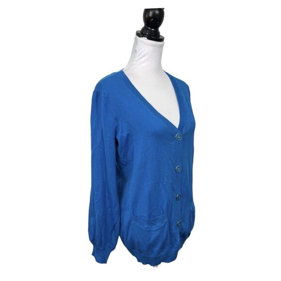 Designers Originals Button Front Cardigan Sweater Petite PL Blue New With Tags - Picture 5 of 11